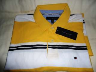 NEW TOMMY HILFIGER MENS STRIPED POLO SHIRTS VARIOUS STYLES & COLORS 
