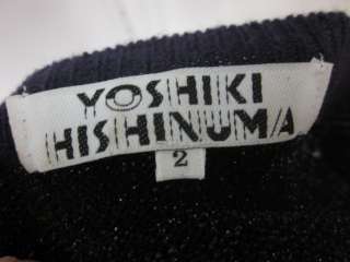 YOSHIKI HISHINUMA Purple Metallic Mesh Sweater Sz 2  