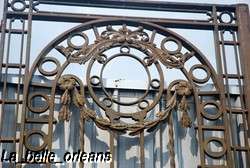 MONUMENTAL 19THc FRENCH WROUGHT IRON MANSION GATES  
