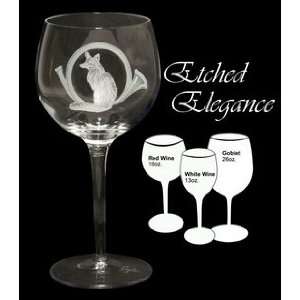  Fox & Horn Etched Stemware