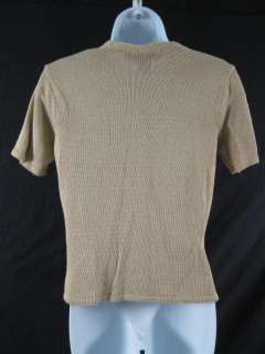 AUTH BURBERRYS Knit Short Sleeve V Neck Blouse Shirt PS  
