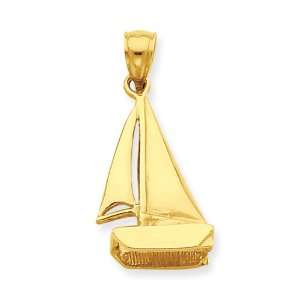  14K Sailboat Pendant Jewelry