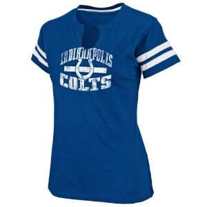  Indianapolis Colts Blue Womens Go For Two II Split Neck T 