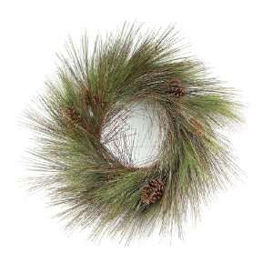    Melrose Long Needle Pine Wreath with Cones, 24 Inch