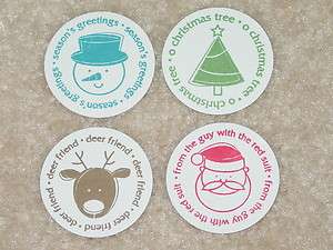   UP STAMPED CIRCLES WITH CHRISTMAS IMAGES *12* SANTA,SNOWMAN,DEER,TREE