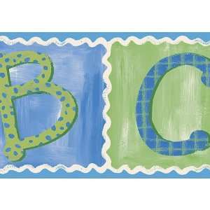  ABC Alphabet Blue Edge Wallpaper Border Baby