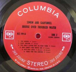SIMON & GARFUNKEL LP bridge 360 sound kcs 9914 album  