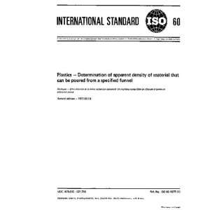  ISO 601977, Plastics   Determination of apparent density 