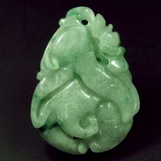   of Buddha Hand Bat green pendant 100% Grade A Jade Jadeite