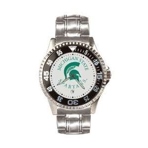 Michigan State Spartans Mens Competitor Watch w/Stainless Steel Band 