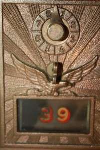 Antique Flying Eagle Sun Burst Brass Post Office PO Mail Box Door Bank 