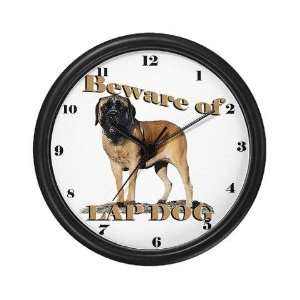  Beware Of Lap Dog Mastiff Pets Wall Clock by  