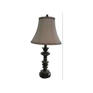 Table Lamp Round Shade Two Tone Trim 