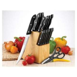 STANLEY ROGERS 15 PIECE CUTLERY PRO SET WITH WOOD BLOCK  