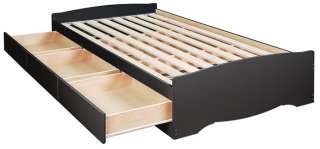 Black Queen Size 6 Drawer Platform Storage Bed Frame  