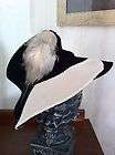 Stix Baer Fuller Black & White wide brim Vintage Hat with feathers 