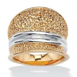   Collection Two Tone 18k Goldplated Concave Ring  