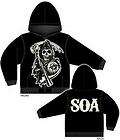 New Licensed Sons Of Anarchy Large Muted Grim Reaper Adult Zipper 
