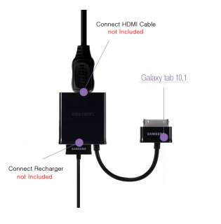   HDTV Adapter for GALAXY TAB 10.1 to Smart TV by HDMI Cable  