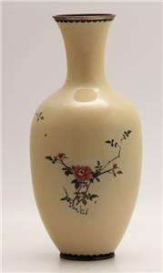   19th Century Japanese Meiji Cloisonne Vase w Blossoms and Bird  
