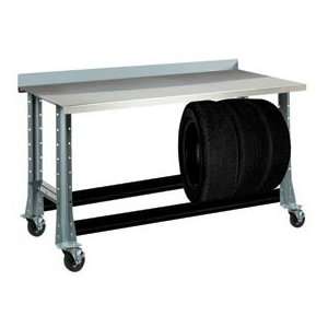  Tire Cart W/ Stainless Steel Bench Top 54 1/2W X 25 5/8D 