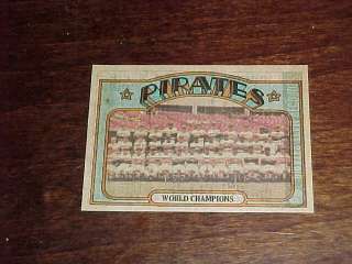1972 Topps Baseball Reverse Print Pirates Team Error  