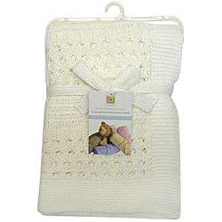 Piccolo Bambino Ivory Cotton Knitted Baby Blanket  