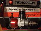 New in Box Cox Texaco .049 Engine LargeTank W/ wrench ,papers 