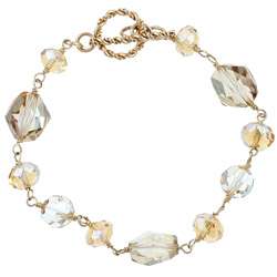 Charming Life 14k Goldfill Champagne Crystal Bracelet  