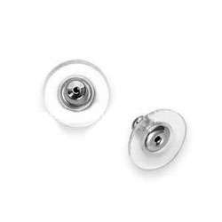 Silvertone Bullet Clutch Pad Earring Backs (Set of 50)  