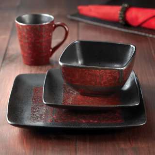   Atelier Yardley Red Glaze 16 piece Dinnerware Set  