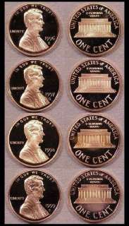 Lot of 4) Lincoln PROOF Cents  Deep Cameos  