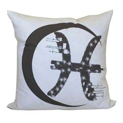 Jiti Pillows Pisces Zodiac Sign Cotton Decorative Pillow   