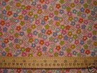 FLANNEL 1 2 3 SHEEP Quilt Fabric FLOWERS in pastels  