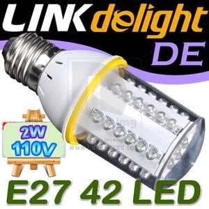   110V E27 42 LED 2W Bright White Light Bulb Lamp Lighting Bulb New EL42