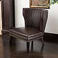 Tessa Brown Bonded Leather Quilted Chair
