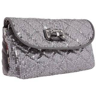 GUESS Handbag Sparkler Double Pouch Pewter Cosmetic Case