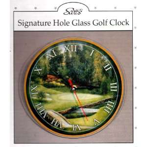   Signature Hole Glass Golf Wall Clock   10 Diameter