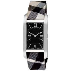Burberry Womens Black Face Check Strap Watch  