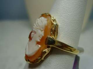Vintage 10K Yellow Gold Cameo Ring  