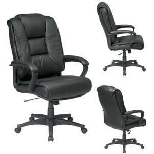 Deluxe High Back Executive Leather Chair with Padded Loop 