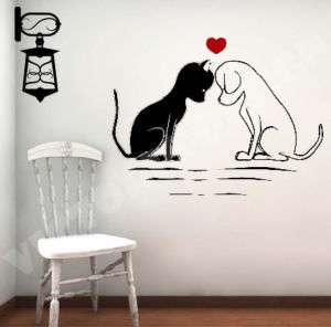 LOVE CAT DOG STICKER DECOR CUSTOM DECAL WALLPAPER LOGO  
