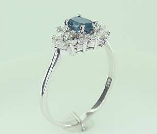   75 Carat Natural Ceylon Sapphire & Diamond Ring 14k White Gold  
