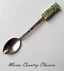 Vintage SILVER & CARVED JADE TIKI SOUVENIR SPOON Alpaca Mexico