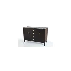  Elle Chocolate Croc Embossed Leather / Wood Credenza by 