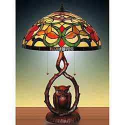 Tiffany style Stained Glass Owl Table Lamp  