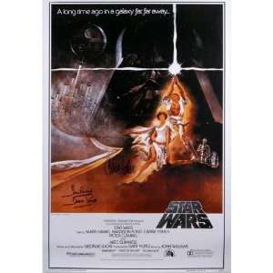  Star Wars Autographed Movie Poster Signed by Carrie Fisher 