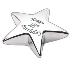  Star Paperweight with Phrase Happy 18th Birthday