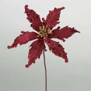   Silk Wine Jewel Poinsettia Christmas Picks 12
