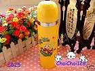   stainless steel vacuum insulated thermos water bottle flask yellow